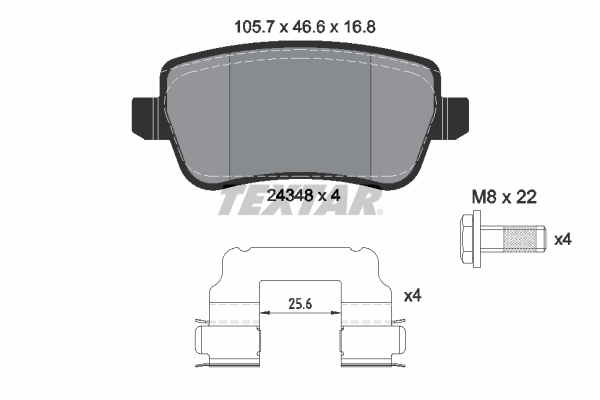 TEXTAR 2434802 Q+ Bremsbelagsatz, Scheibenbremse
