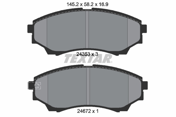 TEXTAR 2435301 Bremsbelagsatz, Scheibenbremse
