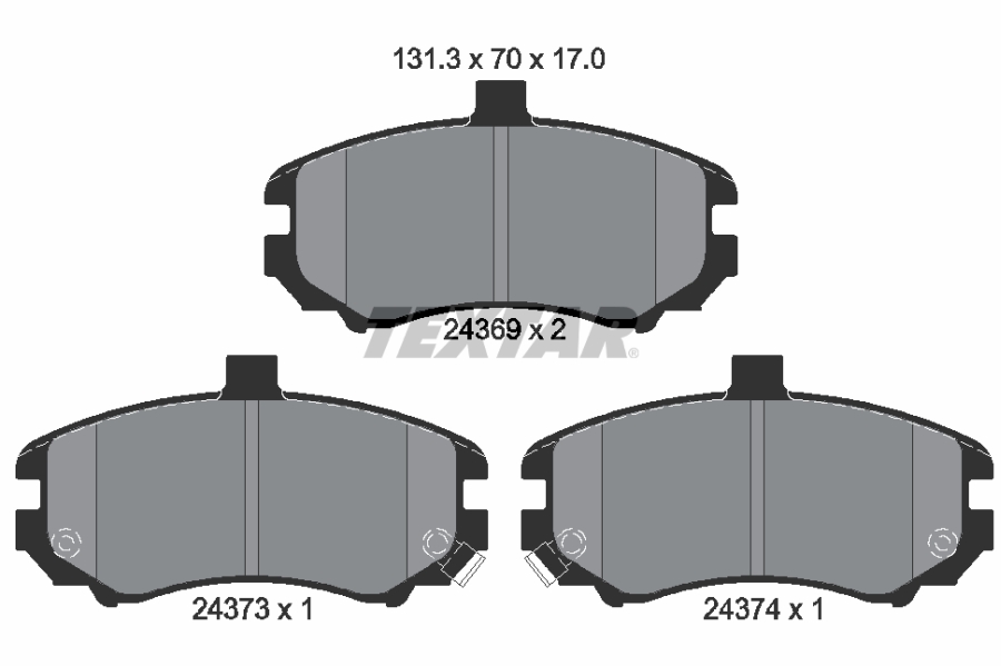 TEXTAR 2436901 Bremsbelagsatz, Scheibenbremse