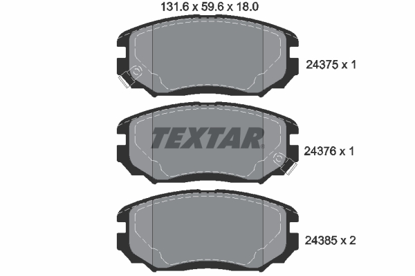 TEXTAR 2437501 Q+ Bremsbelagsatz, Scheibenbremse
