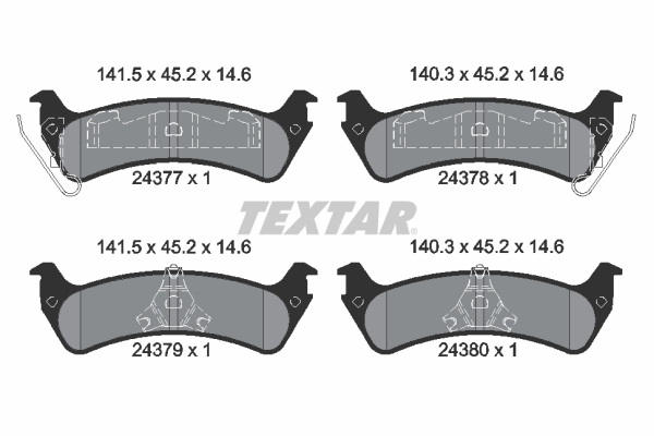 TEXTAR 2437701 Bremsbelagsatz, Scheibenbremse