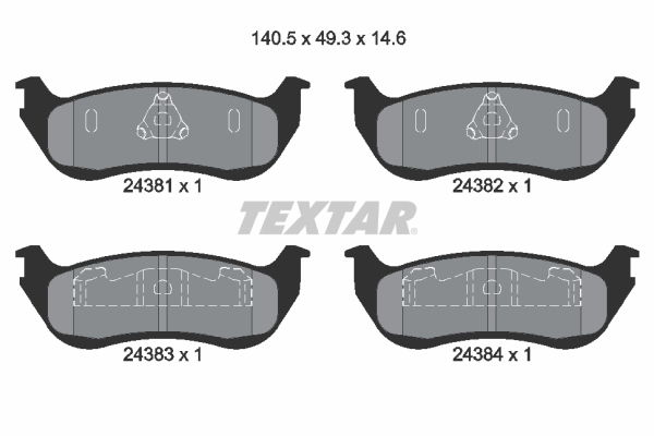 TEXTAR 2438101 Bremsbelagsatz, Scheibenbremse