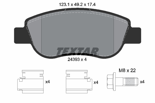 TEXTAR 2439301 Q+ Bremsbelagsatz, Scheibenbremse