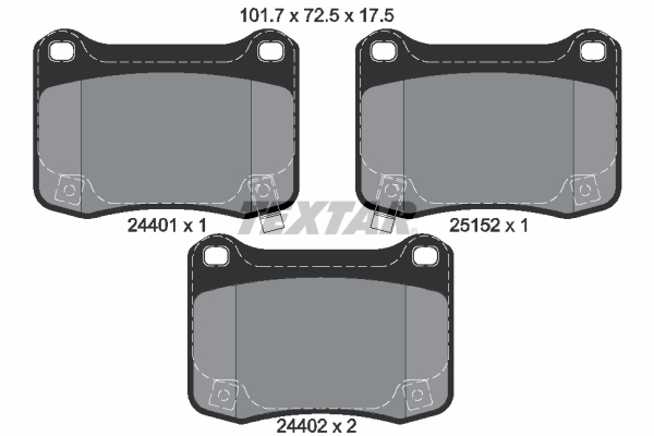 TEXTAR 2440101 Q+ Bremsbelagsatz, Scheibenbremse