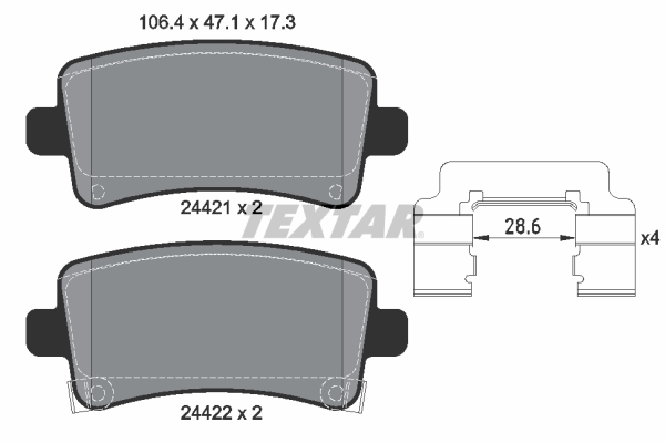 TEXTAR 2442102 Q+ Bremsbelagsatz, Scheibenbremse