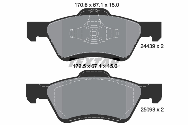 TEXTAR 2443901 Q+ Bremsbelagsatz, Scheibenbremse