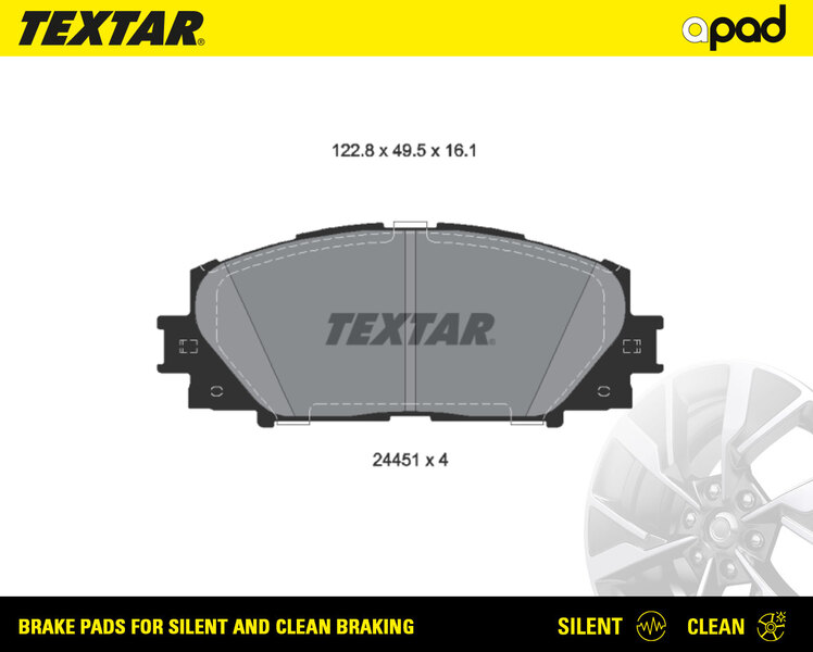 TEXTAR 2445101SC apad Bremsbelagsatz, Scheibenbremse