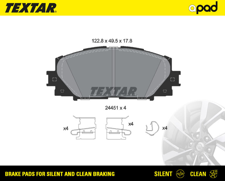 TEXTAR 2445103SC apad Bremsbelagsatz, Scheibenbremse