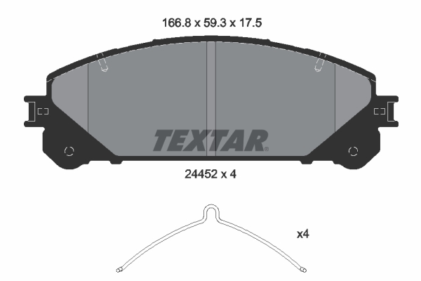 TEXTAR 2445201 Bremsbelagsatz, Scheibenbremse