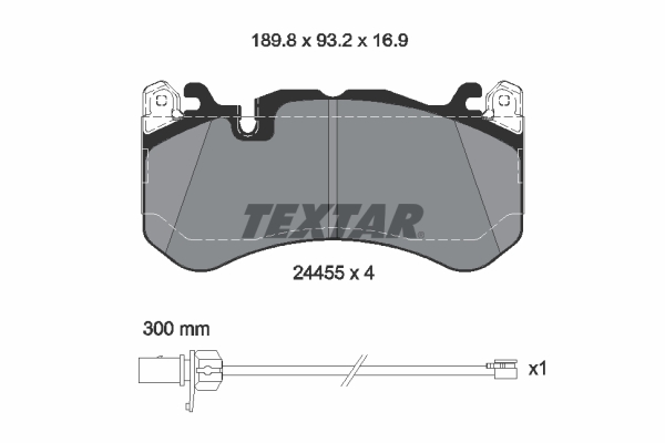 TEXTAR 2445501 Bremsbelagsatz, Scheibenbremse