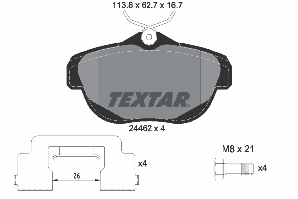 TEXTAR 2446201 Q+ Bremsbelagsatz, Scheibenbremse
