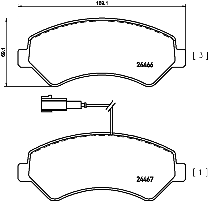 TEXTAR 2446602 Bremsbelagsatz, Scheibenbremse