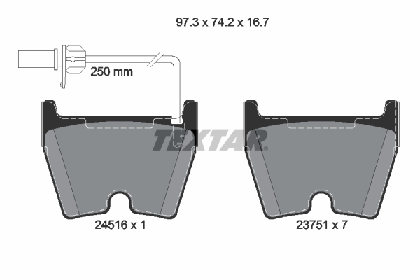 TEXTAR 2451601 Bremsbelagsatz, Scheibenbremse