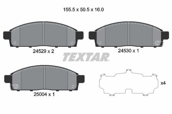 TEXTAR 2452901 Bremsbelagsatz, Scheibenbremse