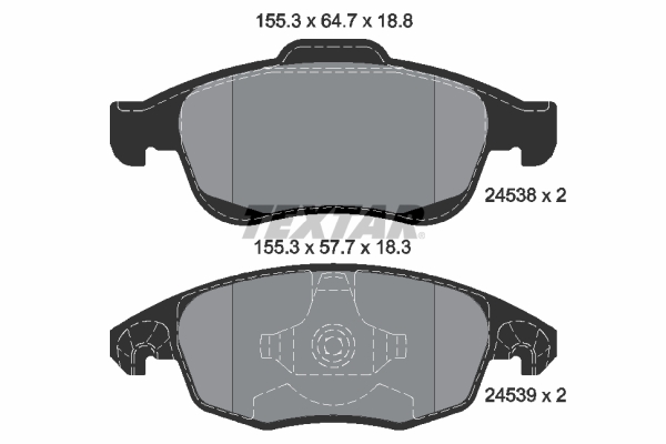 TEXTAR 2453801 Q+ Bremsbelagsatz, Scheibenbremse