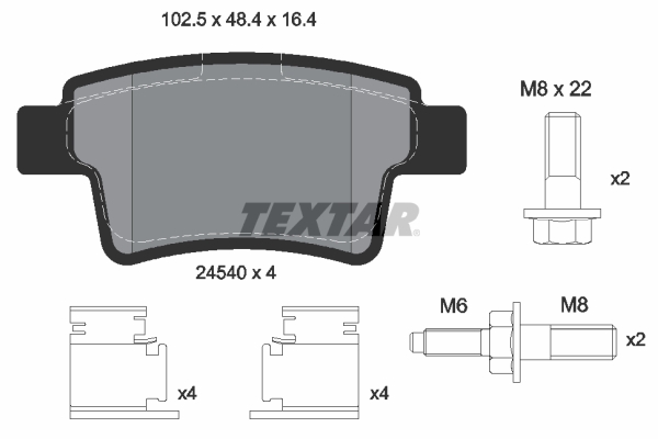 TEXTAR 2454001 Q+ Bremsbelagsatz, Scheibenbremse