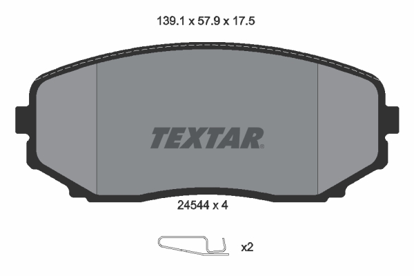 TEXTAR 2454401 Bremsbelagsatz, Scheibenbremse