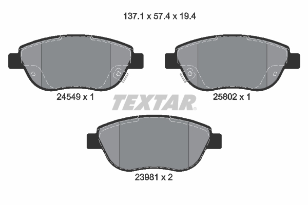 TEXTAR 2454901 Q+ Bremsbelagsatz, Scheibenbremse