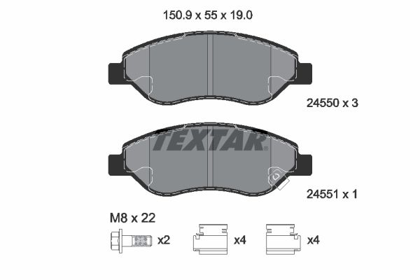 TEXTAR 2455001 Q+ Bremsbelagsatz, Scheibenbremse