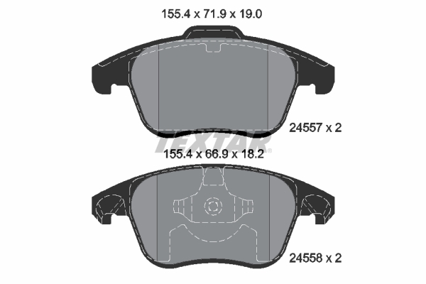 TEXTAR 2455701 Q+ Bremsbelagsatz, Scheibenbremse
