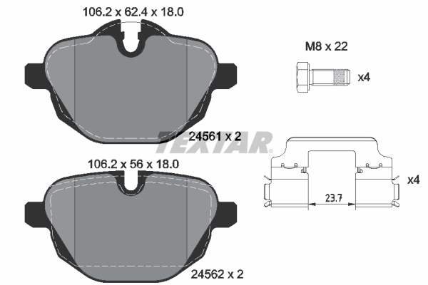 TEXTAR 2456181 epad Bremsbelagsatz, Scheibenbremse