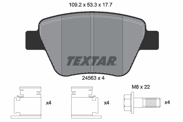 TEXTAR 2456301 Q+ Bremsbelagsatz, Scheibenbremse