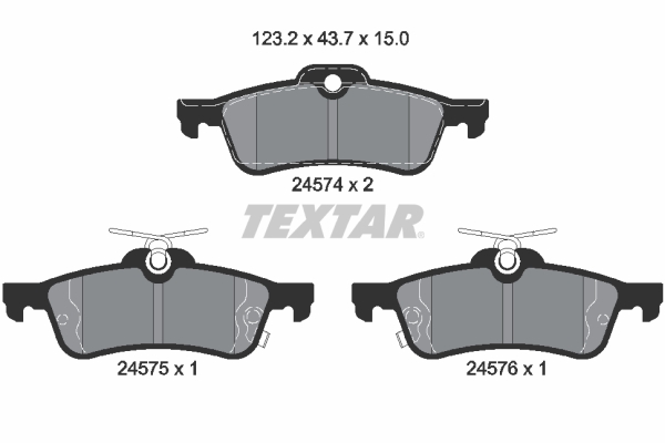 TEXTAR 2457401 Q+ Bremsbelagsatz, Scheibenbremse