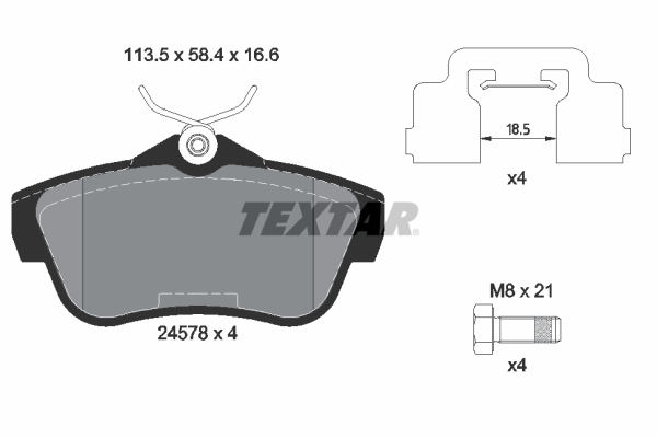 TEXTAR 2457801 Q+ Bremsbelagsatz, Scheibenbremse