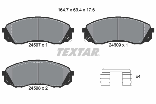 TEXTAR 2459701 Q+ Bremsbelagsatz, Scheibenbremse