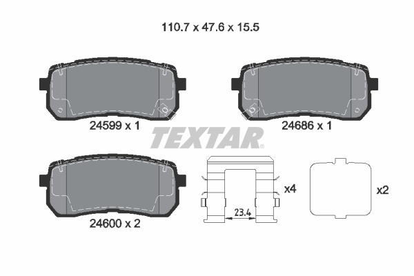 TEXTAR 2459904 Q+ Bremsbelagsatz, Scheibenbremse