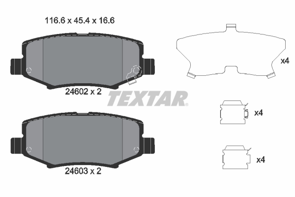 TEXTAR 2460201 Bremsbelagsatz, Scheibenbremse