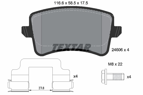 TEXTAR 2460681 epad Bremsbelagsatz, Scheibenbremse