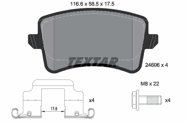 TEXTAR 2460682 epad Bremsbelagsatz, Scheibenbremse