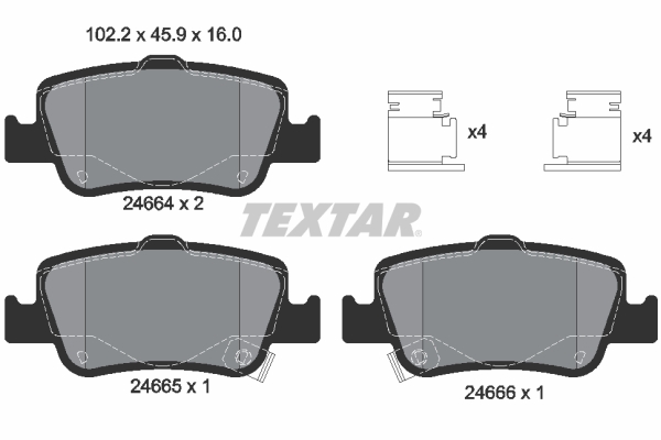 TEXTAR 2466401 Q+ Bremsbelagsatz, Scheibenbremse