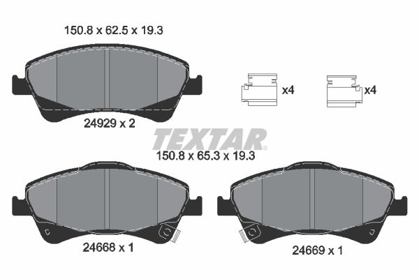 TEXTAR 2466801 Q+ Bremsbelagsatz, Scheibenbremse