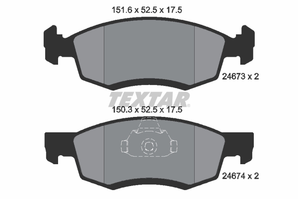 TEXTAR 2467301 Q+ Bremsbelagsatz, Scheibenbremse