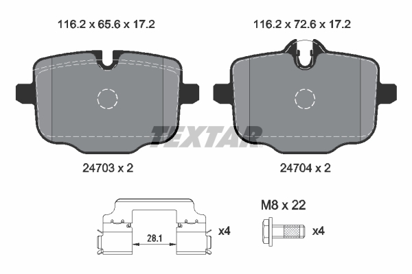TEXTAR 2470303 Q+ Bremsbelagsatz, Scheibenbremse