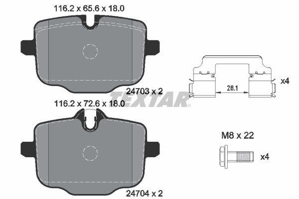 TEXTAR 2470381 epad Bremsbelagsatz, Scheibenbremse