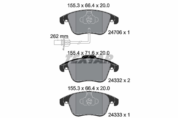 TEXTAR 2470681 epad Bremsbelagsatz, Scheibenbremse