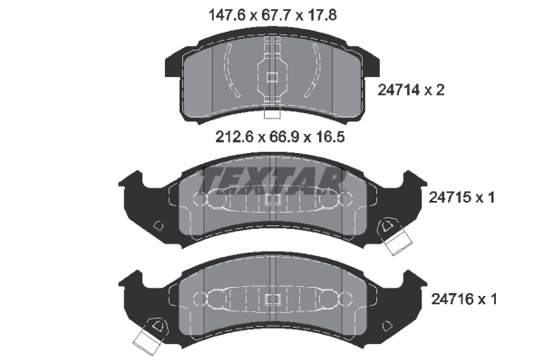 TEXTAR 2471401 Q+ Bremsbelagsatz, Scheibenbremse