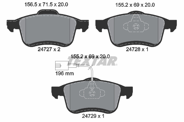 TEXTAR 2472701 Q+ Bremsbelagsatz, Scheibenbremse