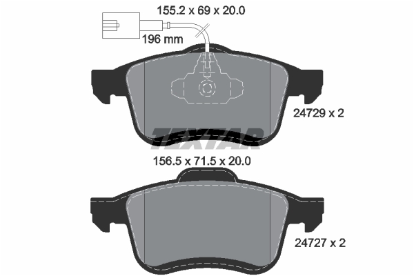 TEXTAR 2472901 Q+ Bremsbelagsatz, Scheibenbremse