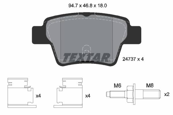 TEXTAR 2473701 Q+ Bremsbelagsatz, Scheibenbremse
