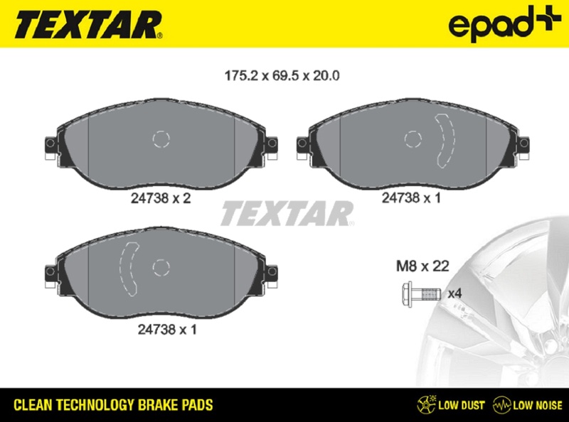 TEXTAR 2473806CP epad+ Bremsbelagsatz, Scheibenbremse