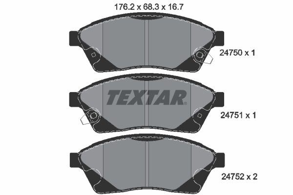 TEXTAR 2475001 Q+ Bremsbelagsatz, Scheibenbremse