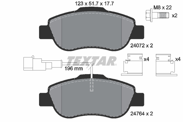 TEXTAR 2476401 Q+ Bremsbelagsatz, Scheibenbremse