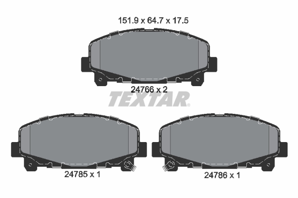 TEXTAR 2476601 Q+ Bremsbelagsatz, Scheibenbremse