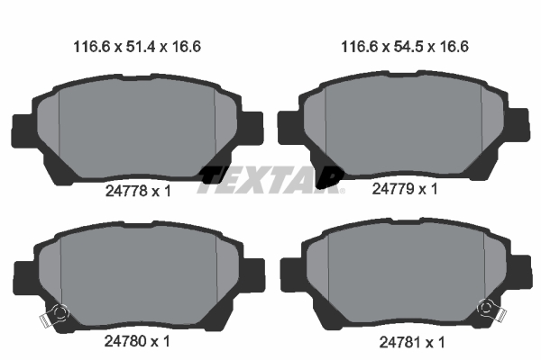 TEXTAR 2477801 Bremsbelagsatz, Scheibenbremse