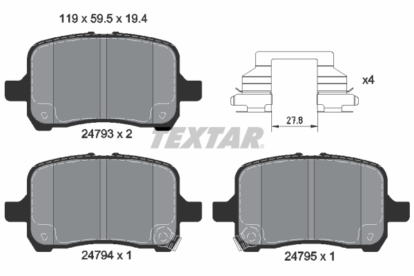 TEXTAR 2479301 Q+ Bremsbelagsatz, Scheibenbremse