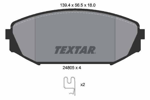 TEXTAR 2480501 Bremsbelagsatz, Scheibenbremse